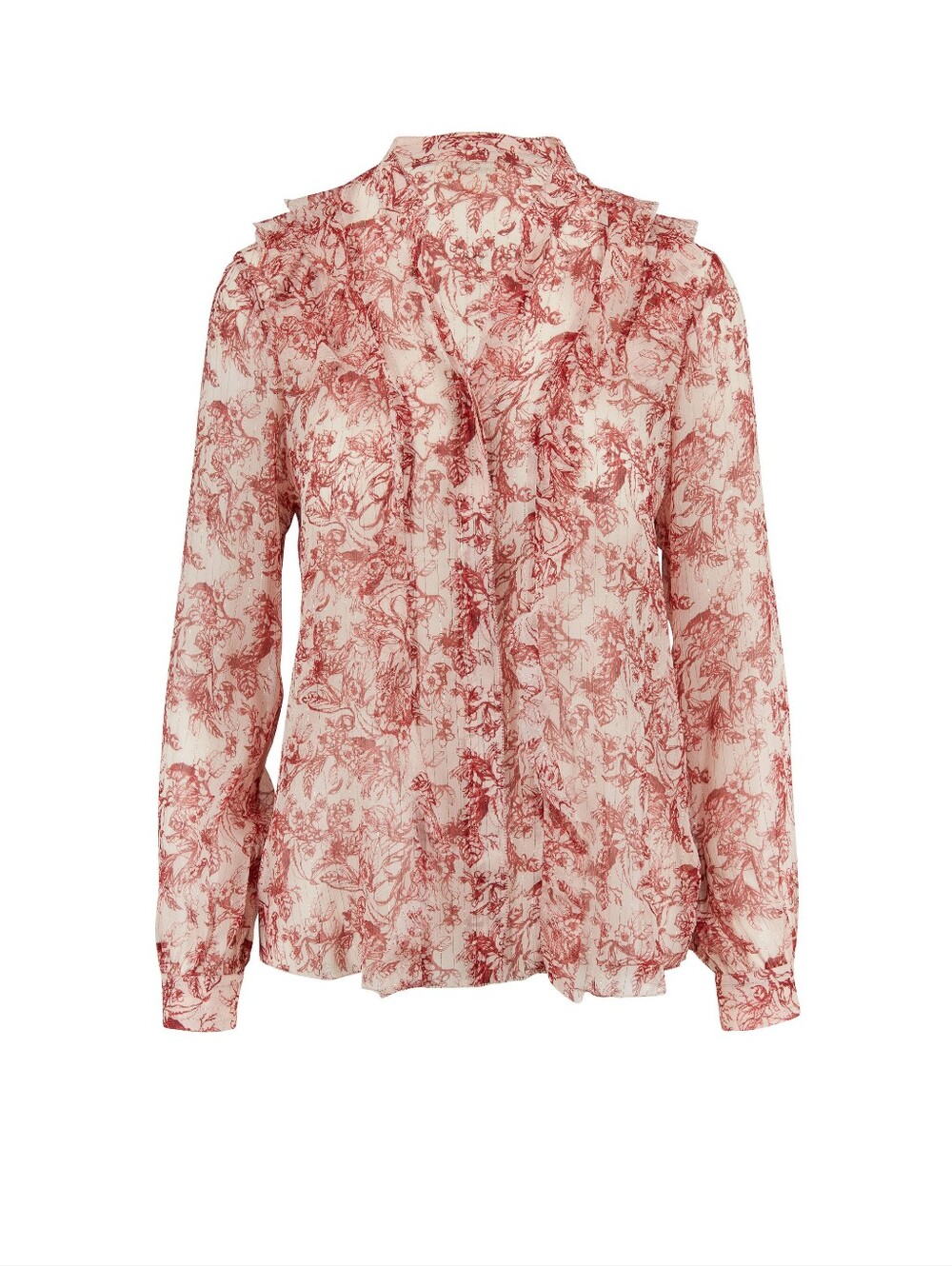 L'AGENCE Nadine Ruffle Shoulder Blouse XS